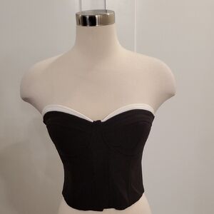 FORE brand women’s Black /White Bustier Top Size L new with tags